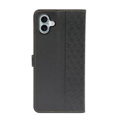 For iPhone 16 Plus Case Magnetic Clasp Four-Leaf Clover Leather Phone Cover