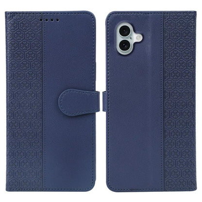 For iPhone 16 Plus Case Magnetic Clasp Four-Leaf Clover Leather Phone Cover