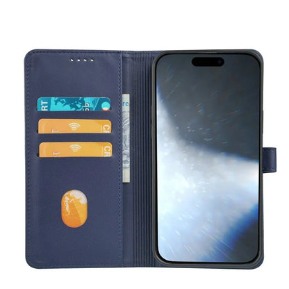 For iPhone 16 Plus Case Magnetic Clasp Four-Leaf Clover Leather Phone Cover