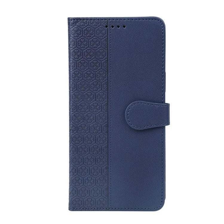 For iPhone 16 Plus Case Magnetic Clasp Four-Leaf Clover Leather Phone Cover