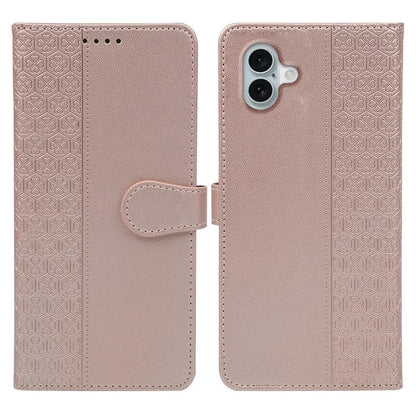 For iPhone 16 Plus Case Magnetic Clasp Four-Leaf Clover Leather Phone Cover