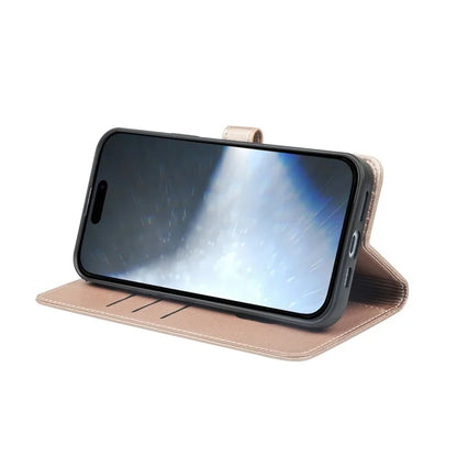 For iPhone 16 Plus Case Magnetic Clasp Four-Leaf Clover Leather Phone Cover