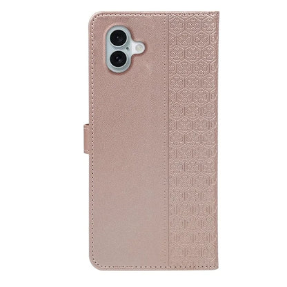 For iPhone 16 Plus Case Magnetic Clasp Four-Leaf Clover Leather Phone Cover
