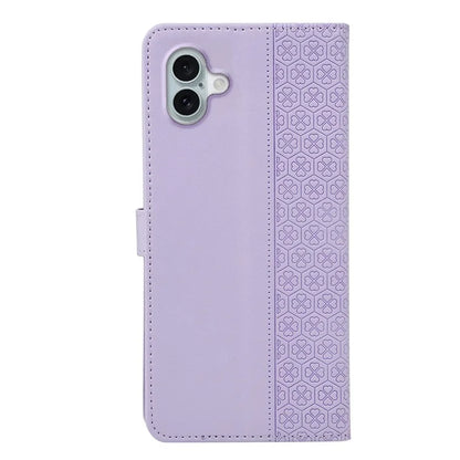For iPhone 16 Plus Case Magnetic Clasp Four-Leaf Clover Leather Phone Cover