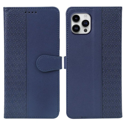 For iPhone 16 Pro Case Magnetic Clasp Four-Leaf Clover Leather Phone Cover