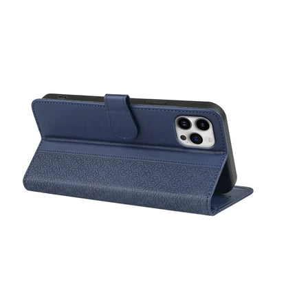 For iPhone 16 Pro Case Magnetic Clasp Four-Leaf Clover Leather Phone Cover