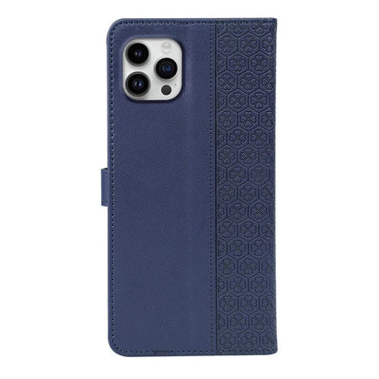 For iPhone 16 Pro Case Magnetic Clasp Four-Leaf Clover Leather Phone Cover