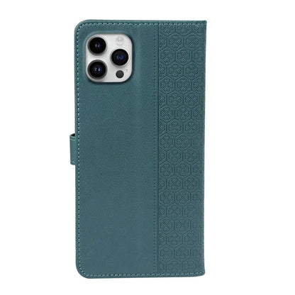 For iPhone 16 Pro Case Magnetic Clasp Four-Leaf Clover Leather Phone Cover