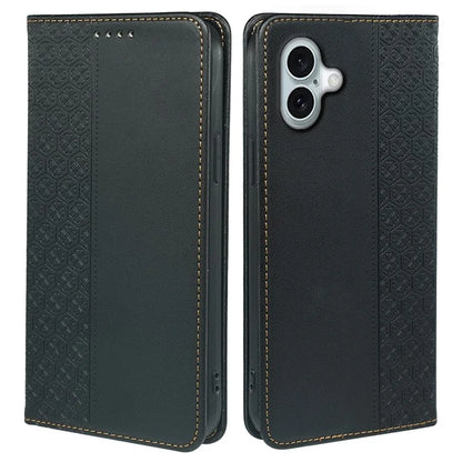 For iPhone 16 Case Four-Leaf Clover Leather Flip Phone Cover Stand Wallet