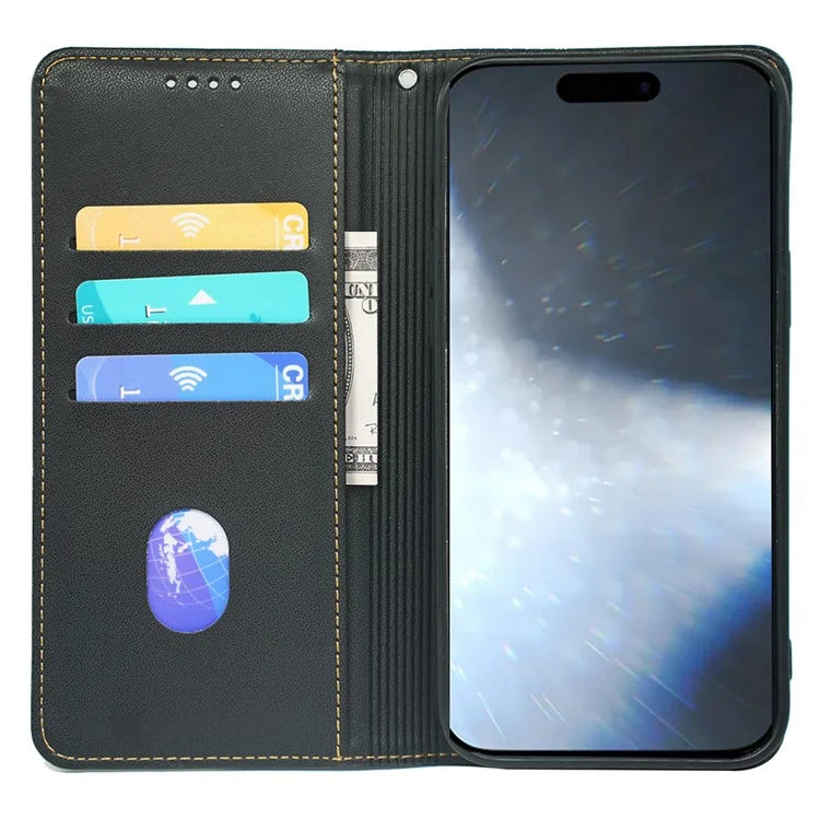 For iPhone 16 Pro Case Four-Leaf Clover Leather Flip Phone Cover Stand Wallet