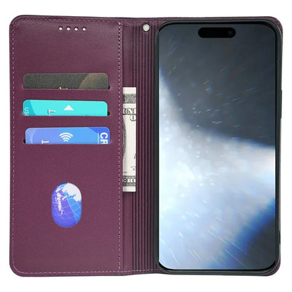 For iPhone 16 Pro Case Four-Leaf Clover Leather Flip Phone Cover Stand Wallet