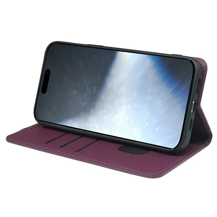 For iPhone 16 Pro Case Four-Leaf Clover Leather Flip Phone Cover Stand Wallet