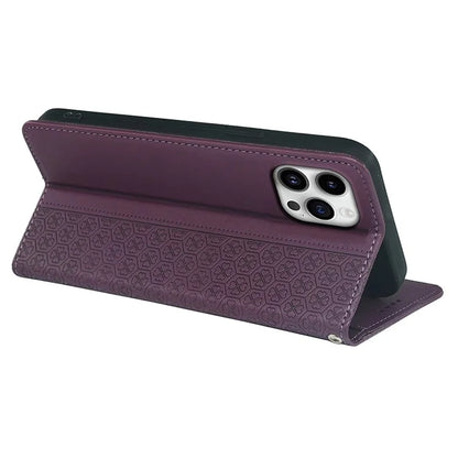 For iPhone 16 Pro Case Four-Leaf Clover Leather Flip Phone Cover Stand Wallet
