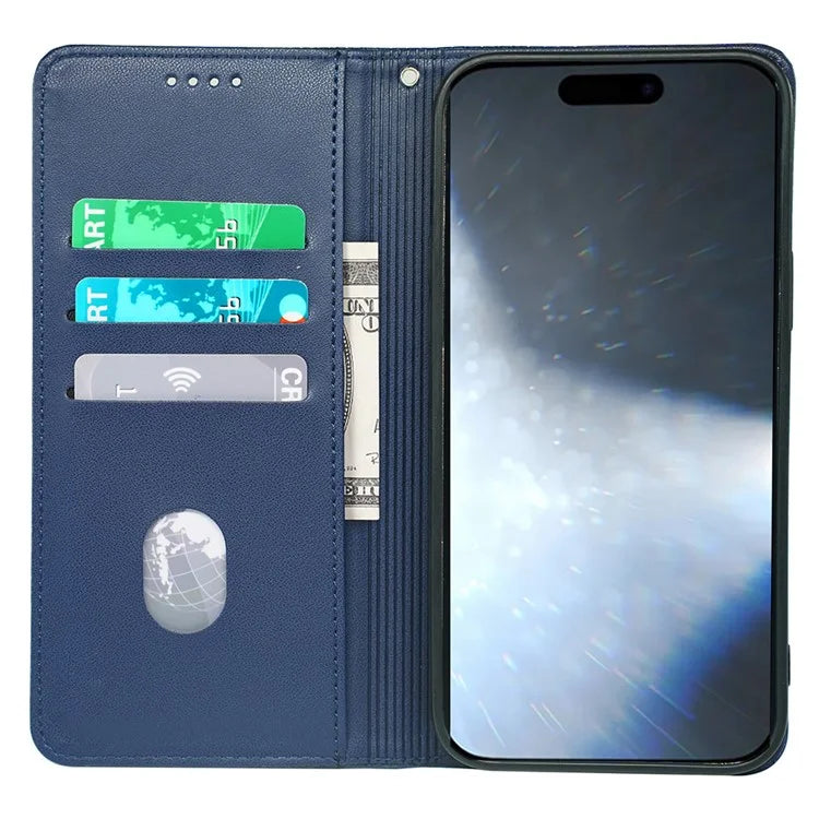 For iPhone 16 Pro Case Four-Leaf Clover Leather Flip Phone Cover Stand Wallet