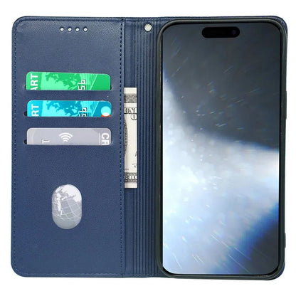 For iPhone 16 Pro Case Four-Leaf Clover Leather Flip Phone Cover Stand Wallet