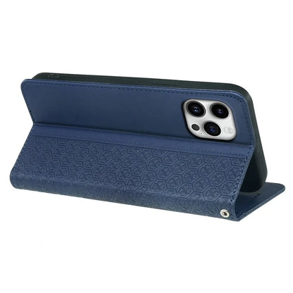 For iPhone 16 Pro Case Four-Leaf Clover Leather Flip Phone Cover Stand Wallet