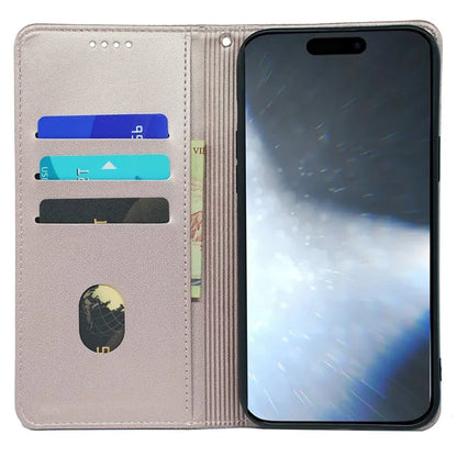 For iPhone 16 Pro Case Four-Leaf Clover Leather Flip Phone Cover Stand Wallet