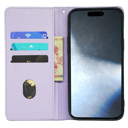 For iPhone 16 Pro Case Four-Leaf Clover Leather Flip Phone Cover Stand Wallet