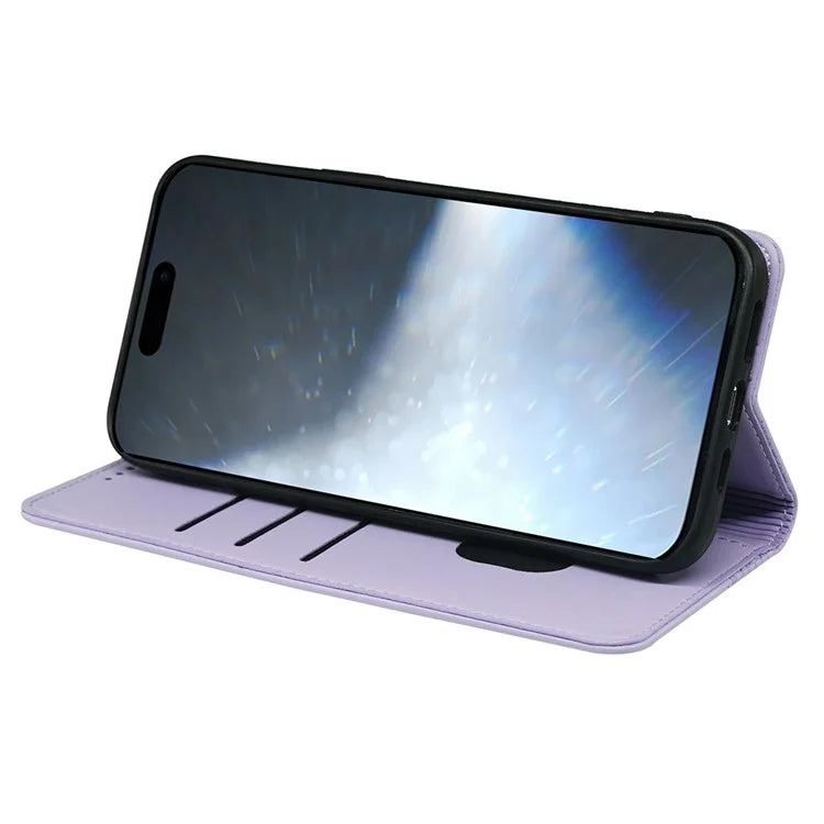 For iPhone 16 Pro Case Four-Leaf Clover Leather Flip Phone Cover Stand Wallet