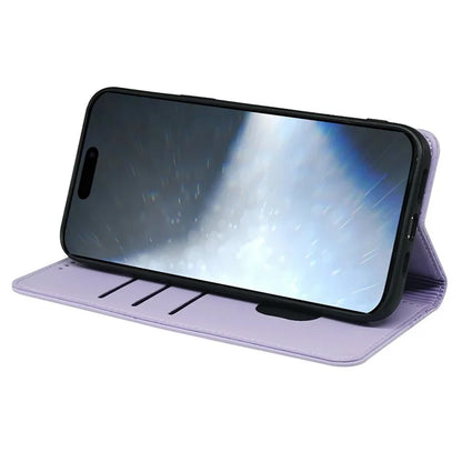 For iPhone 16 Pro Case Four-Leaf Clover Leather Flip Phone Cover Stand Wallet