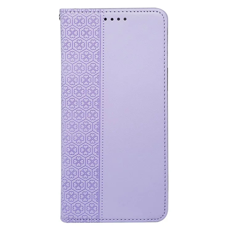 For iPhone 16 Pro Case Four-Leaf Clover Leather Flip Phone Cover Stand Wallet