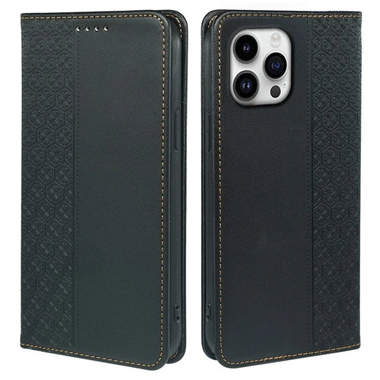 For iPhone 16 Pro Max Case Four-Leaf Clover Leather Flip Phone Cover Stand Wallet