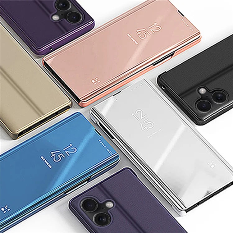For iPhone 16 Plus Case View Window Stand Leather Flip Phone Cover