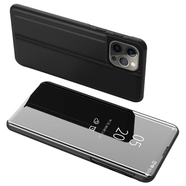 For iPhone 16 Pro Max Case View Window Stand Leather Flip Phone Cover