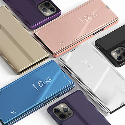 For iPhone 16 Pro Case View Window Stand Leather Flip Phone Cover