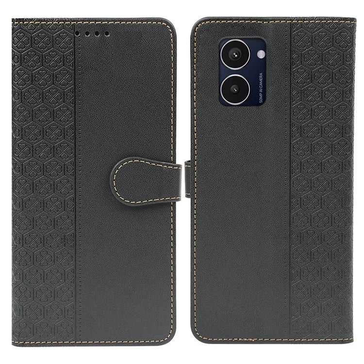 For HMD Pulse Pro  /  Pulse+  /  Pulse Case Magnetic Clasp Four-Leaf Clover Leather Phone Cover