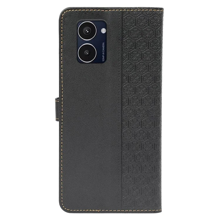 For HMD Pulse Pro  /  Pulse+  /  Pulse Case Magnetic Clasp Four-Leaf Clover Leather Phone Cover