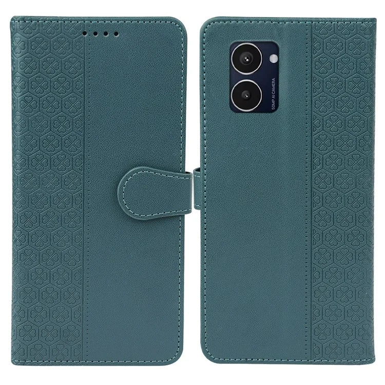 For HMD Pulse Pro  /  Pulse+  /  Pulse Case Magnetic Clasp Four-Leaf Clover Leather Phone Cover