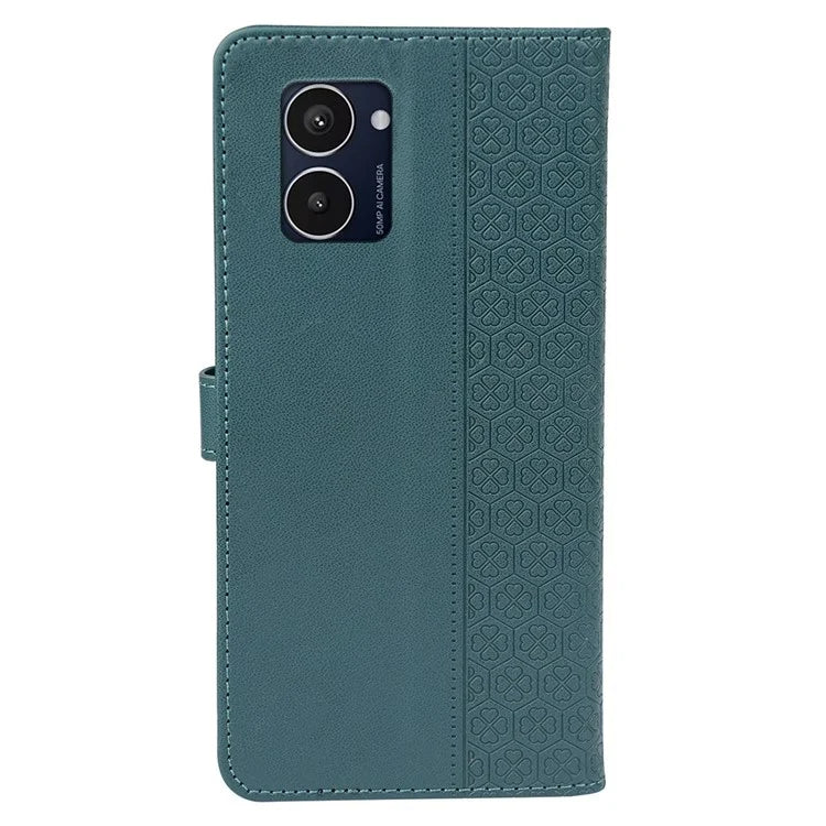 For HMD Pulse Pro  /  Pulse+  /  Pulse Case Magnetic Clasp Four-Leaf Clover Leather Phone Cover