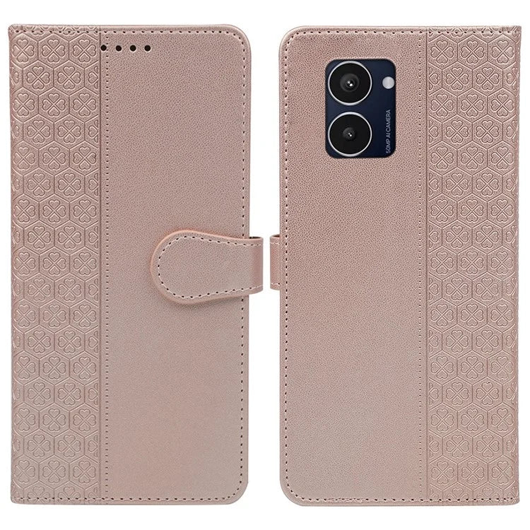 For HMD Pulse Pro  /  Pulse+  /  Pulse Case Magnetic Clasp Four-Leaf Clover Leather Phone Cover