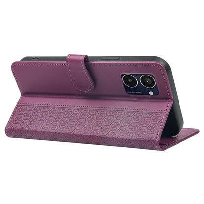 For HMD Pulse Pro  /  Pulse+  /  Pulse Case Magnetic Clasp Four-Leaf Clover Leather Phone Cover