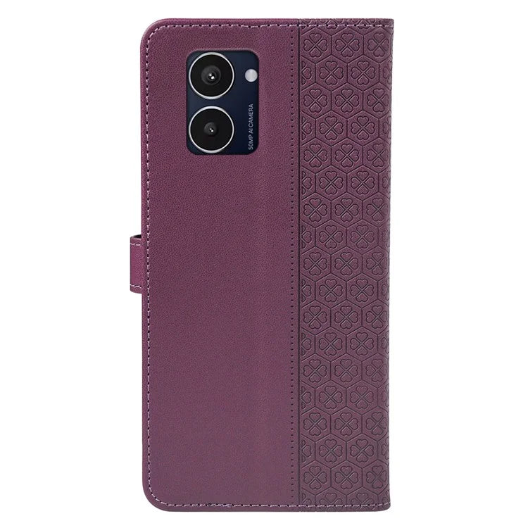 For HMD Pulse Pro  /  Pulse+  /  Pulse Case Magnetic Clasp Four-Leaf Clover Leather Phone Cover
