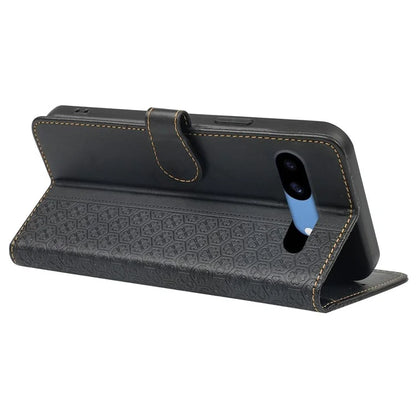 For Google Pixel 8a Case Magnetic Clasp Four-Leaf Clover Leather Phone Cover