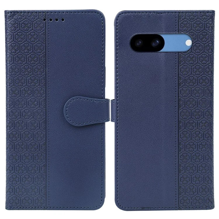 For Google Pixel 8a Case Magnetic Clasp Four-Leaf Clover Leather Phone Cover