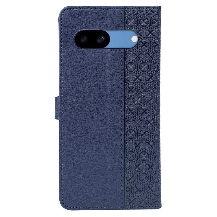 For Google Pixel 8a Case Magnetic Clasp Four-Leaf Clover Leather Phone Cover