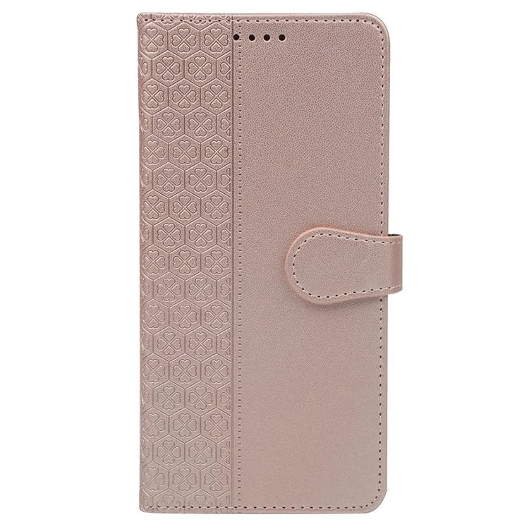 For Google Pixel 8a Case Magnetic Clasp Four-Leaf Clover Leather Phone Cover