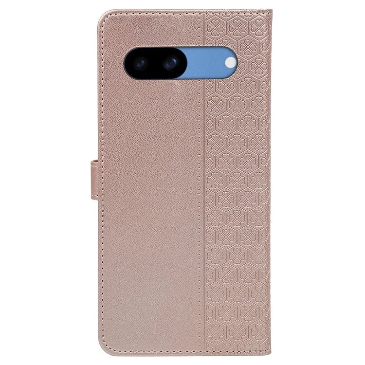 For Google Pixel 8a Case Magnetic Clasp Four-Leaf Clover Leather Phone Cover