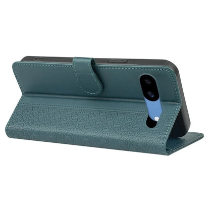 For Google Pixel 8a Case Magnetic Clasp Four-Leaf Clover Leather Phone Cover