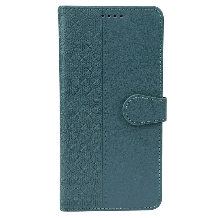 For Google Pixel 8a Case Magnetic Clasp Four-Leaf Clover Leather Phone Cover