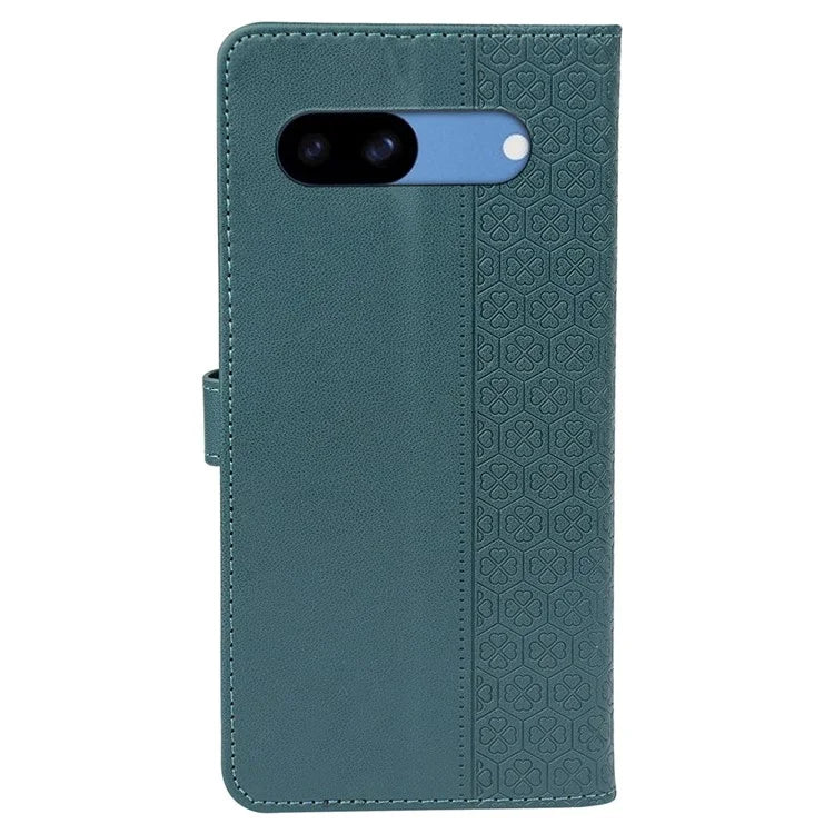 For Google Pixel 8a Case Magnetic Clasp Four-Leaf Clover Leather Phone Cover