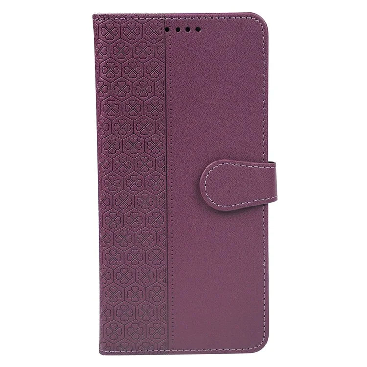 For Google Pixel 8a Case Magnetic Clasp Four-Leaf Clover Leather Phone Cover