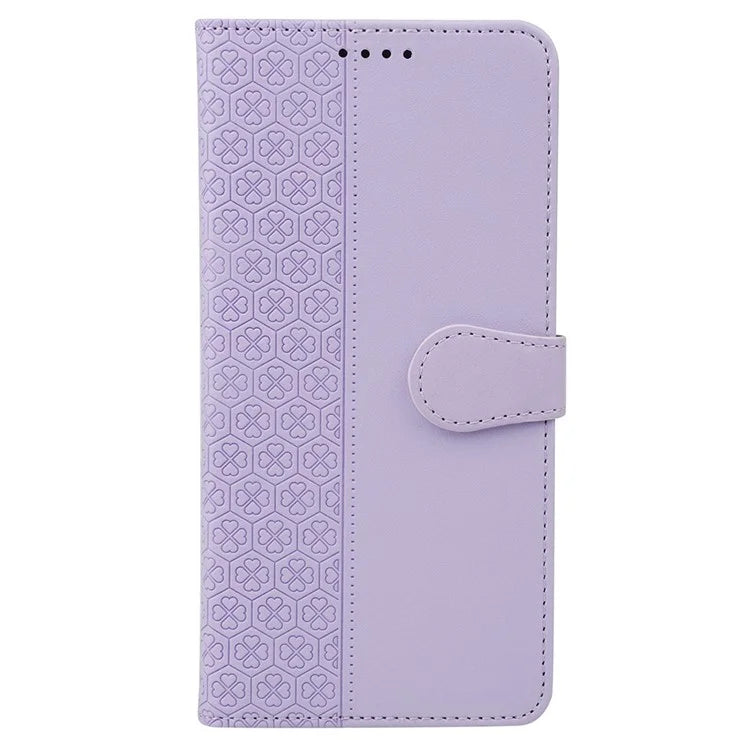 For Google Pixel 8a Case Magnetic Clasp Four-Leaf Clover Leather Phone Cover