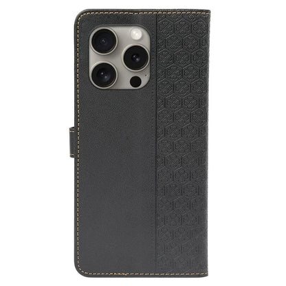 For iPhone 15 Pro Max Case Magnetic Clasp Four-Leaf Clover Leather Phone Cover