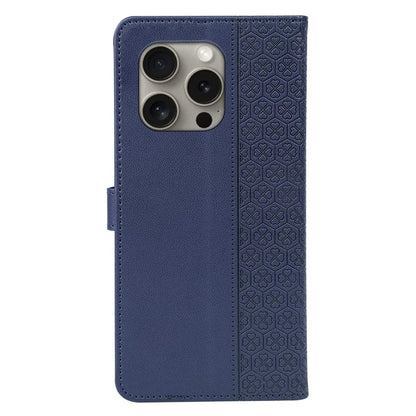 For iPhone 15 Pro Max Case Magnetic Clasp Four-Leaf Clover Leather Phone Cover