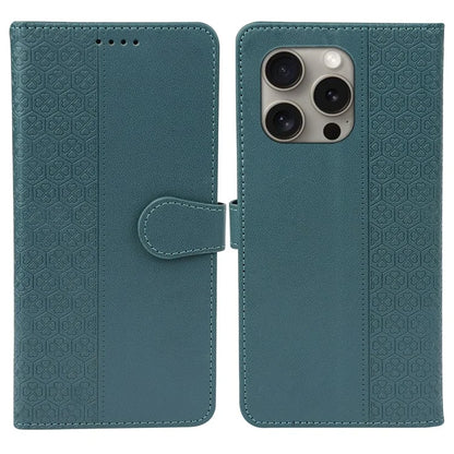 For iPhone 15 Pro Max Case Magnetic Clasp Four-Leaf Clover Leather Phone Cover
