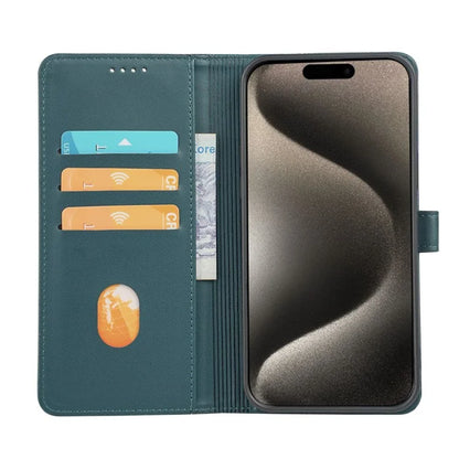 For iPhone 15 Pro Max Case Magnetic Clasp Four-Leaf Clover Leather Phone Cover